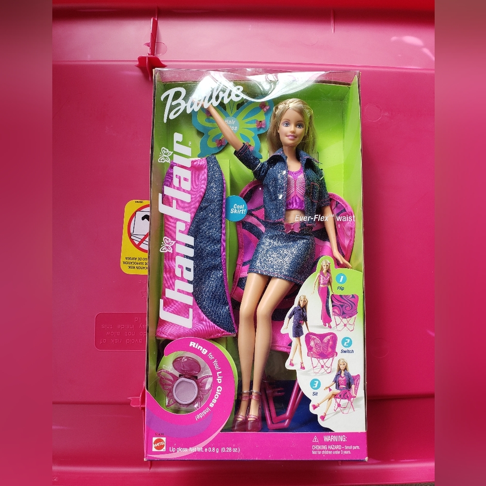 Brand new never opened chair flair barbie